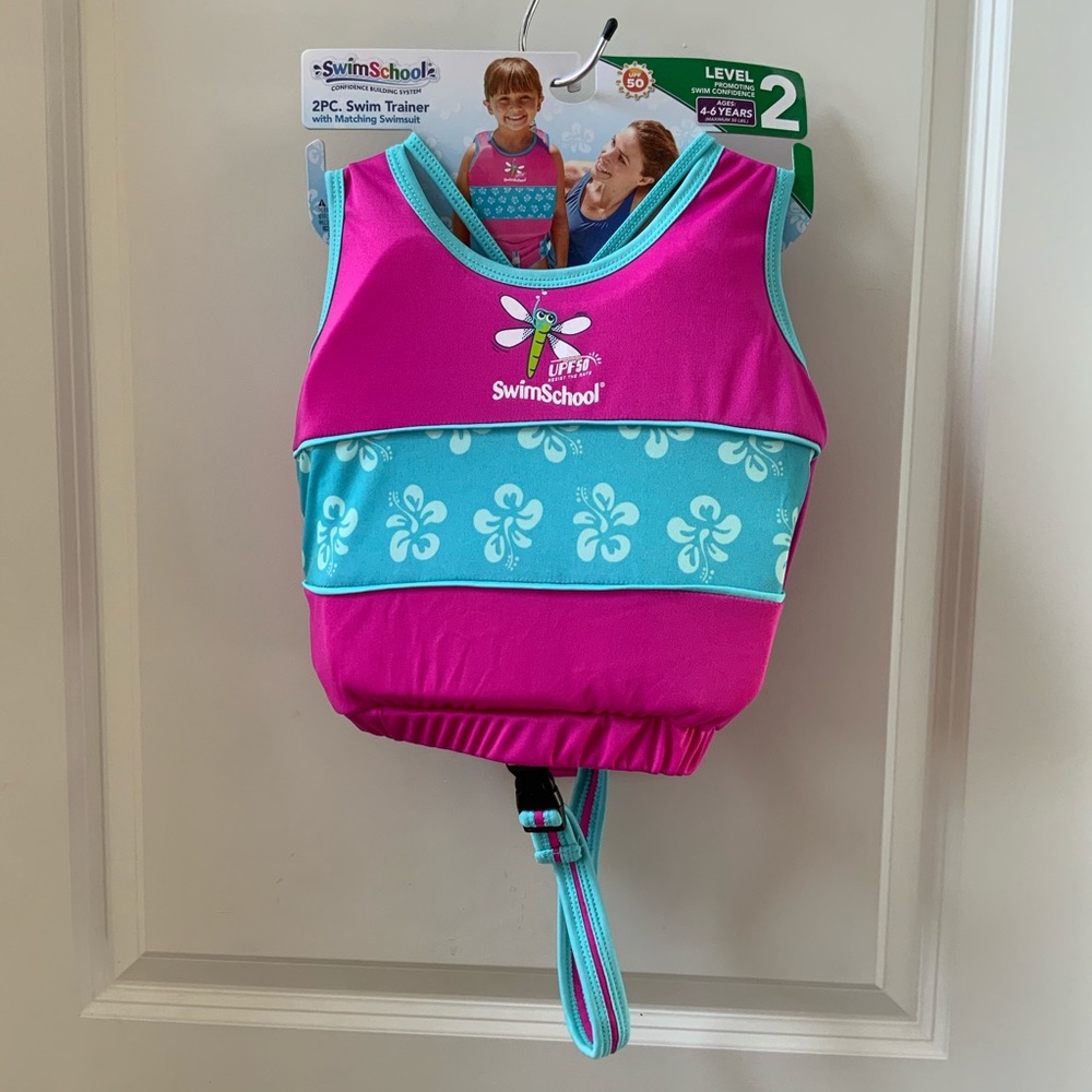SwimSchool 2pc Swim Trainer Age 4-6 NWT UPF50